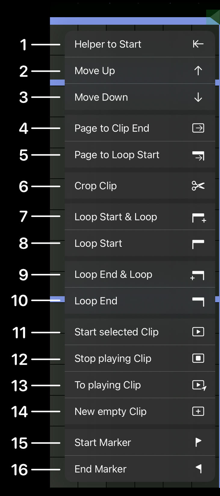 Tap Step Sequencer Context Menu